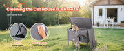 Charger l'image dans la visionneuse de galerie, Amocart Heated Cat House Insulated Wooden House for Outdoor Cats with Heating Pad Openable Asphalt Roof for 1-3 Cats in Winter
