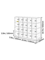 Charger l'image dans la visionneuse de galerie, Amocart Cell Phone Storage Locker 10/20 Slots Acrylic Material w/ Door Locks &amp;Keys Wall-Mounted Cabinet Pocket Office Classroom
