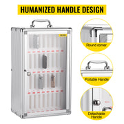 Charger l'image dans la visionneuse de galerie, Amocart 36 Slots Cell Phone Cabinet Silver Aluminum Alloy Pocket Chart Wall Mounted Storage Locker Box for Classroom Office Gym
