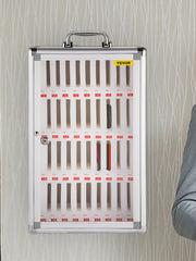 Charger l'image dans la visionneuse de galerie, Amocart 36 Slots Cell Phone Cabinet Silver Aluminum Alloy Pocket Chart Wall Mounted Storage Locker Box for Classroom Office Gym
