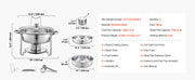 Bild in Galerie-Viewer laden, Amocart 5 Qt 2 4 Pack Round Chafing Dish Buffet Set Stainless Steel Chafer w/ 4 Full Size Pan Catering Warmer Server for Party

