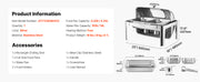 Load image into Gallery viewer, Amocart 9Qt Roll Top Chafing Dish Buffet Stainless Steel Chafer with Full Size Pan Visible Lid Rectangle Catering Warmer Server
