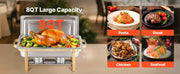 Charger l'image dans la visionneuse de galerie, SucceBuy 8 Qt 2 4 Pack Chafing Dish Buffet Set Stainless Steel Chafer with 4 Full Size Pans Rectangle Catering Warmer Server
