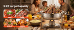 Amocart 5 Qt 2 4 Pack Round Chafing Dish Buffet Set Stainless Steel Chafer w/ 4 Full Size Pan Catering Warmer Server for Party