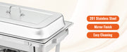 Bild in Galerie-Viewer laden, Amocart 8QT Rectangle Chafing Dish 2/4/6 Packs w/ Full Size Pans Buffet Catering Warmer Server Folding Stand Fuel Holder Tray
