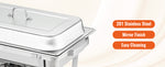 Amocart 8QT Rectangle Chafing Dish 2/4/6 Packs w/ Full Size Pans Buffet Catering Warmer Server Folding Stand Fuel Holder Tray