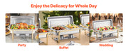 Bild in Galerie-Viewer laden, Amocart 8 Qt 4 Pack Chafing Dish Buffet Set Stainless Steel Chafer with 2 Full Size and 4 Half Size Pans Catering Warmer Server
