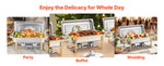 Amocart 8 Qt 2 4 Pack Chafing Dish Buffet Set Stainless Steel Chafer with 4 Full Size Pans Rectangle Catering Warmer Server