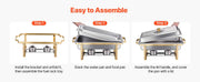 Charger l'image dans la visionneuse de galerie, SucceBuy 8 Qt 2 4 Pack Chafing Dish Buffet Set Stainless Steel Chafer with 4 Full Size Pans Rectangle Catering Warmer Server
