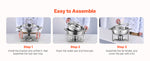 Amocart 5 Qt 2 4 Pack Round Chafing Dish Buffet Set Stainless Steel Chafer w/ 4 Full Size Pan Catering Warmer Server for Party