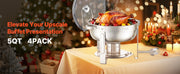 Bild in Galerie-Viewer laden, Amocart 5 Qt 2 4 Pack Round Chafing Dish Buffet Set Stainless Steel Chafer w/ 4 Full Size Pan Catering Warmer Server for Party
