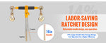 Amocart Heavy Ratchet Chain Binder Tie Down Hauling Load Strap with Detachable Hook Antiskid Handle for Flatbed Truck Trailer
