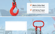Bild in Galerie-Viewer laden, SucceBuy 3T 5ft Lifting Sling Chain 5/16 inch G80 Lifting Chains with 2 Leg Grab Hooks for Engine Hoist Engine Lift Chain
