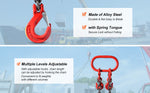Amocart 3T Chain Sling 6ft 8mm/10mm Heavy Duty Lifting Chains with 2 Leg Grab Hooks G80 for Engine Manual Hoist Lifting Tool
