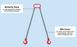 SucceBuy 3T 5ft Lifting Sling Chain 5/16 inch G80 Lifting Chains with 2 Leg Grab Hooks for Engine Hoist Engine Lift Chain