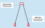 Bild in Galerie-Viewer laden, SucceBuy 3T 5ft Lifting Sling Chain 5/16 inch G80 Lifting Chains with 2 Leg Grab Hooks for Engine Hoist Engine Lift Chain
