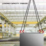 SucceBuy Lifting Chain Sling Lifts 5Tonne 1.5M 3M 4M X 5/16 Inch Heavy Duty With 4 Legs Grade Hooks and Adjuster G80 Alloy Steel