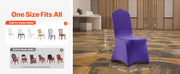 Load image into Gallery viewer, SucceBuy 50 Pcs Purple Chair Covers Polyester Spandex Chair Cover Stretch Slipcovers for Wedding Party Flat-Front Chair Covers
