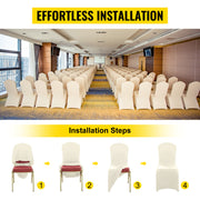 Load image into Gallery viewer, Amocart 100Pcs Wedding Chair Covers Stretch Polyester Spandex Slipcover Folding Flat Front Chair Covers for Hotel Dining Party
