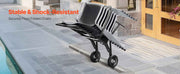 Bild in Galerie-Viewer laden, Amocart 150LBS Folding Chair Rack Metal Chair Storage Cart with Rubber Wheels Push-Style Chair Holder for Stacking 10 Chairs
