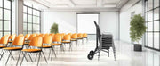 Bild in Galerie-Viewer laden, Amocart 150LBS Folding Chair Rack Metal Chair Storage Cart with Rubber Wheels Push-Style Chair Holder for Stacking 10 Chairs
