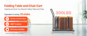 Charger l'image dans la visionneuse de galerie, Amocart 300LBS Folding Chair Rack Cart L-shape Horizontal Placement with Rubber Wheels Metal Chair Storage Dolly for 25 Chairs
