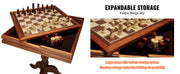Charger l'image dans la visionneuse de galerie, Amocart 18 Inch 3-IN-1 Chess Checkers Backgammon Table Set Premium Wooden Chess Table Deluxe Combo Game Table Furniture Set
