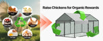 SucceBuy Metal Chicken Coop with Waterproof Cover & Doors Spire Roof Poultry Run Compatible w/ Wooden Coops for Rabbit Hen Goose