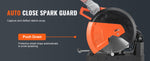 SucceBuy 2800W Chop Saw 14"/355mm Blade Diameter Cut Off Saw 1200RPM Steel Cutting Machine 0-45° Adjustable Dry Cut Chop Saw