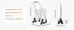 Amocart 88lbs Folding Shopping Cart Light-weight Storage Stair Climbing Utility Cart with Wheels Outdoor Travel Picnic Handcart