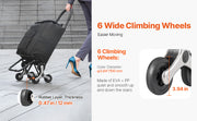 Load image into Gallery viewer, Amocart 36L 110Lbs Grocery Cart Folding Shopping Cart Hand-pulled Trolley Household Portable Storage Stair Climbing Handcart
