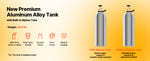 Amocart CO2 Tank 20 lbs New Aluminum Alloy Cylinder CO2 Air Tank with Light Spray Coating CGA320 Valve Purple Copper Siphon