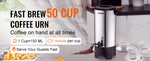 Amocart 50 Cups Commercial Coffee Urn Stainless Steel Large Coffee Dispenser 1000W Electric Coffee Maker Urn For Quick Brewing