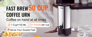 Bild in Galerie-Viewer laden, Amocart 50 Cups Commercial Coffee Urn Stainless Steel Large Coffee Dispenser 1000W Electric Coffee Maker Urn For Quick Brewing
