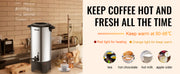 Bild in Galerie-Viewer laden, Amocart 50 Cups Commercial Coffee Urn Stainless Steel Large Coffee Dispenser 1000W Electric Coffee Maker Urn For Quick Brewing

