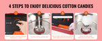 Amocart Electric Cotton Candy Machine Candy Floss Maker Commercial Cotton Candy Machine Stainless Steel Bowl and Sugar Scoop