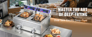 Load image into Gallery viewer, Amocart  Electric Deep Fryer w/Dual Removable Tanks 12L 5000W Commercial Countertop  Fryer for Chicken French Fries

