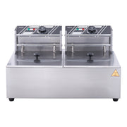 Load image into Gallery viewer, Amocart 12L Electric Deep Fryer w/Dual Removable Tanks Commercial Countertop  Fryer for Chicken French Fries Frying Chips
