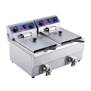 Load image into Gallery viewer, Amocart  Electric Deep Fryer w/Dual Removable Tanks 12L 5000W Commercial Countertop  Fryer for Chicken French Fries
