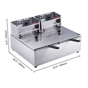 Charger l'image dans la visionneuse de galerie, Amocart  12L Electric Deep Fryer w/Dual Removable Tanks Commercial Countertop  Fryer for Chicken French Fries Frying Chips
