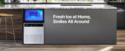 Charger l'image dans la visionneuse de galerie, Amocart Commercial Ice Maker Machine 130Lbs/24H with 33Lbs Storage 45 Cubes per Cycle Stainless Steel Freestanding for Home
