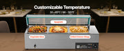 Bild in Galerie-Viewer laden, Amocart Commercial Food Warmer Electric Stainless Steel Steam Food Warmer with Glass Cover Countertop Buffet Bain Marie w/ Soup
