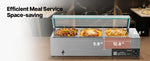 Amocart Commercial Food Warmer Electric Stainless Steel Steam Food Warmer with Glass Cover Countertop Buffet Bain Marie w/ Soup