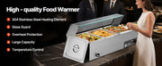 Bild in Galerie-Viewer laden, Amocart Commercial Food Warmer Electric Stainless Steel Steam Food Warmer with Glass Cover Countertop Buffet Bain Marie w/ Soup
