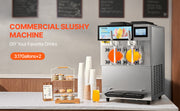 Charger l'image dans la visionneuse de galerie, Amocart Commercial Slushy Machine 12L Singal or Double Tanks Cool and Freeze Modes, Stainless Steel Margarita Smoothie Frozen Drink Maker Slushie Machine for Party Cafes Restaurants Bars Home
