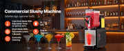 Bild in Galerie-Viewer laden, Amocart 6L/1.6Gal Slushie Machine Commercial Slushy Maker Frozen Drink Maker w/ Self-Cleaning for Restaurants Bars for Slushie
