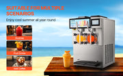 Charger l'image dans la visionneuse de galerie, Amocart Commercial Slushy Machine 12L Singal or Double Tanks Cool and Freeze Modes, Stainless Steel Margarita Smoothie Frozen Drink Maker Slushie Machine for Party Cafes Restaurants Bars Home
