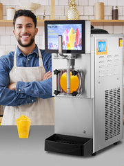 Bild in Galerie-Viewer laden, Amocart 8L/2.1 Gal Slushy Margarita Machine Single Bowl Smoothie Frozen Drink Beverage Dispenser Slushie Maker  for Restaurants
