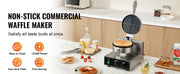 Charger l'image dans la visionneuse de galerie, Amocart Commercial Waffle Maker 1230W Round Waffle Baker Machine Non-Stick Stainless Steel Belgian Waffle Iron w/ TIme Control
