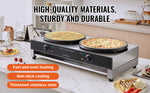 SucceBuy 16inch Electric Crepe Maker Double Head Commercial Crepe Machine 3400W Flat Plate Crepe Griddle Nonstick Pancake Stove